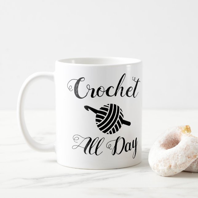 Crochet den ganzen Tag ・ Garnballen & Hakenkunst Tasse (Mit Donut)