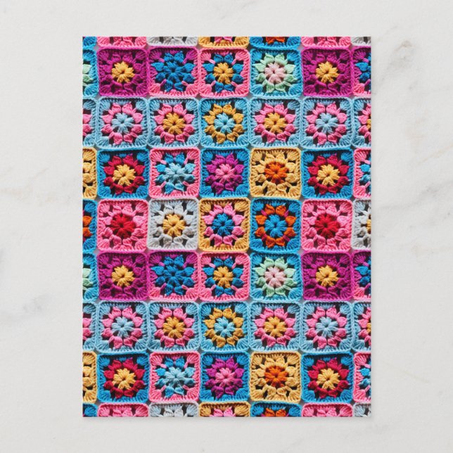 Crochet Granny Square Craft Postkarte (Vorderseite)