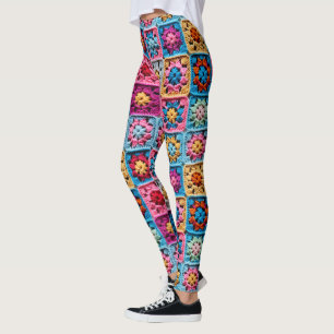 Crochet Granny Square Mustereffekt Leggings