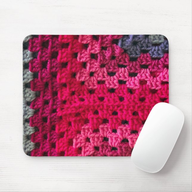 Crochet Granny Square Pattern Mousepad (Mit Mouse)