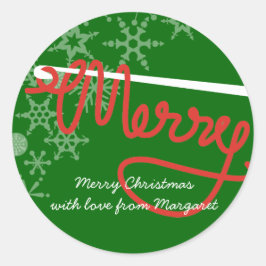 Crochet-Haken Frohe Weihnachtsgarn-Aufkleber Runder Aufkleber