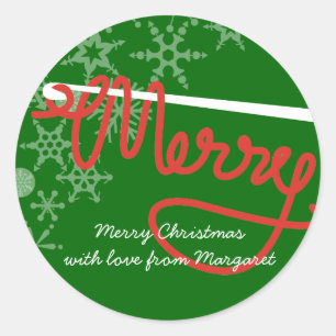 Crochet-Haken Frohe Weihnachtsgarn-Aufkleber Runder Aufkleber