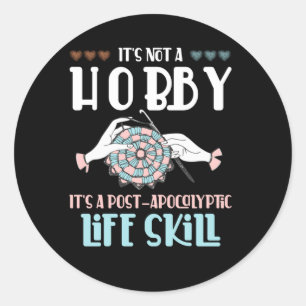 Crochet Hobby Crafting Yarn Lover Runder Aufkleber