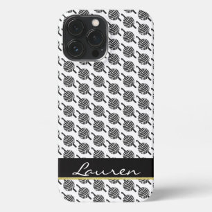 Crochet Hook + Garn ・ Schwarzes und goldenes Etike iPhone 13 Pro Max Hülle