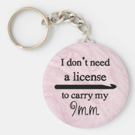 Crochet Hook Lizenz Handwerk Rosa Marmor Schlüsselanhänger