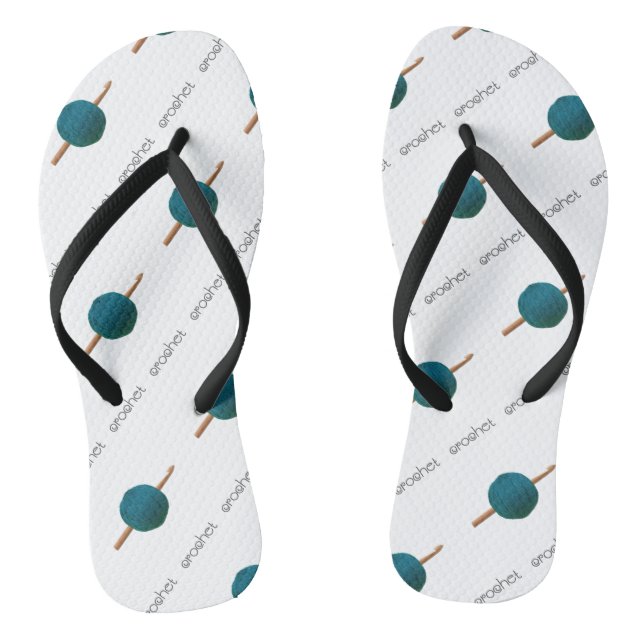 Crochet Hook & Yarn Flip Flops (Fußbett)