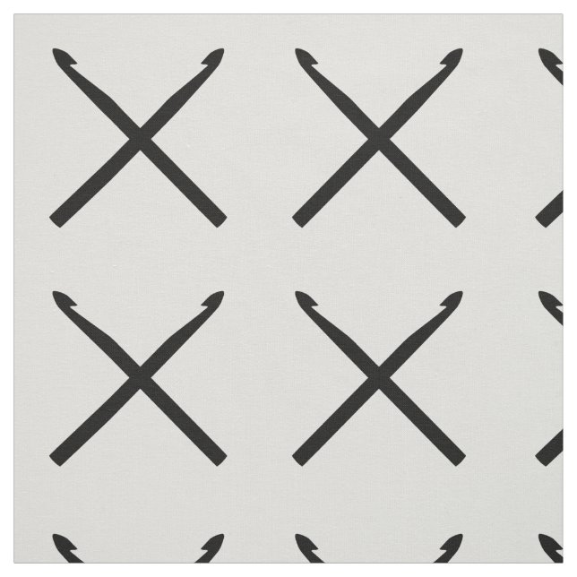 Crochet Hooks Cracks Cross Black Stoff (Muster)