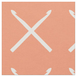 Crochet Hooks Cracks Cross Print White Stoff