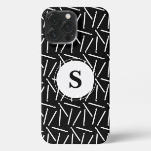 Crochet Hooks Crafts Monogram Dark iPhone Case 13 Pro Max Hülle