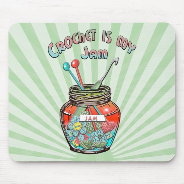 "Crochet is my jam" Mousepad (Vorne)