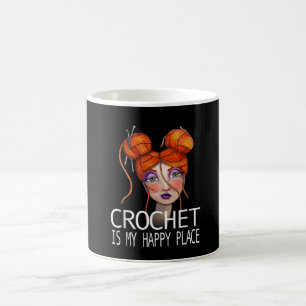 Crochet ist mein glücklicher Ort Funny Geschenk C Kaffeetasse
