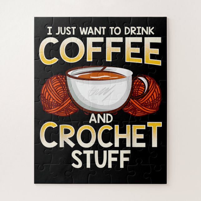 Crochet-Kaffee und Crocheting-Liebhaber Knitter Puzzle (Vertikal)