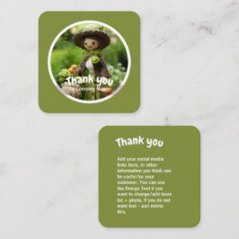 Crochet Lady Küchengrün Danke Quadratische Visitenkarte