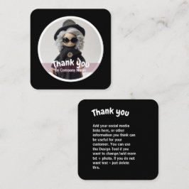 Crochet Lady mode black Danke Quadratische Visitenkarte