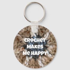 Crochet macht mich glücklich handgemachte Garne Schlüsselanhänger