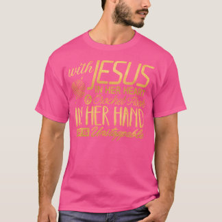 Crochet mit Jesus in ihrem Herzen Crochet Hook Chr T-Shirt