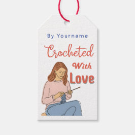 Crochet mit Liebe Handgefertigt Geschenketikett mi Geschenkanhänger
