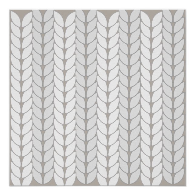 Crochet Muster Beige neutrales, glänzendes Poster (Vorderseite)