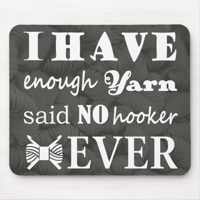 Crochet ・ Nicht genug Garngarn Hook er Crafts Dark Mousepad (Vorne)