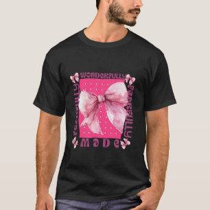 Crochet Pink Bow Bible Verse Jesus Coquette Christ T-Shirt