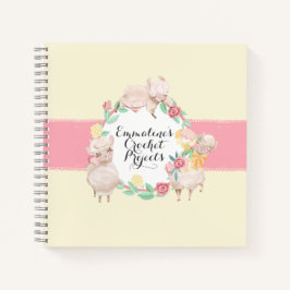 Crochet Projects Notebook mit Niedlichen Llamas Notizbuch