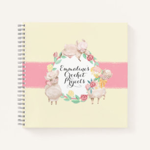 Crochet Projects Notebook mit Niedlichen Llamas Notizbuch