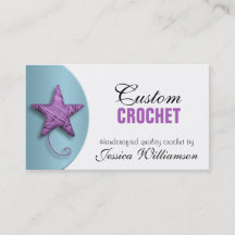 Crochet Star Shaped Yarn Lila Blue Business Card