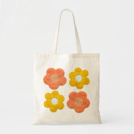 Crochet-Style Floral Tote Bag – Handmade Look Tragetasche