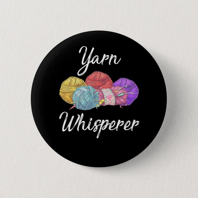 Crochet-süchtig Garne Lover Mama Oma Button (Vorderseite)