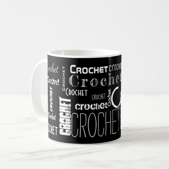 CROCHET! Typografie Kaffeetasse (Vorderseite Links)