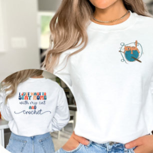Crochet und Cat Lover Pocket Design Sweatshirt