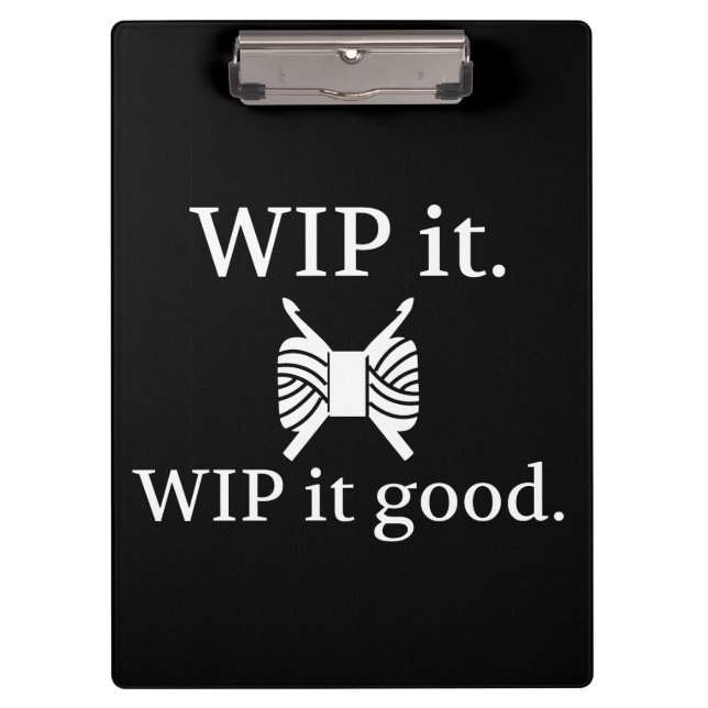 Crochet: WIP es gutes Handwerk {Dark} Klemmbrett (Vorderseite)