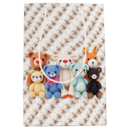 Crocheted Stuffed Animals Blue and Yellow Mittlere Geschenktüte