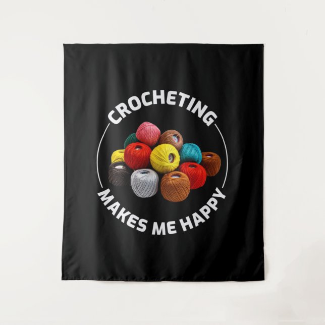 Crocheting Crochet Knitter Crocheter Wandteppich (Vorderseite)