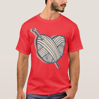 Crocheting Crocheter Crochet Knitting Heart Retro T-Shirt