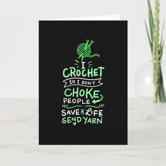 Crocheting Crocheter Geschenk Karte (Vorderseite)
