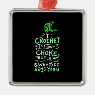 Crocheting Crocheter Geschenk Ornament Aus Metall