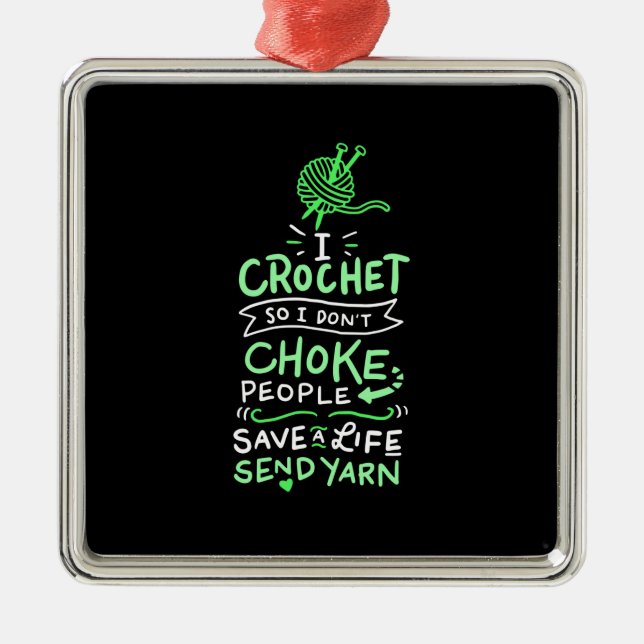 Crocheting Crocheter Geschenk Ornament Aus Metall (Vorne)