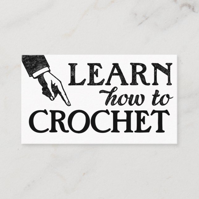 Crocheting Lessons Business Cards - Cool Vintag Visitenkarte (Vorderseite)