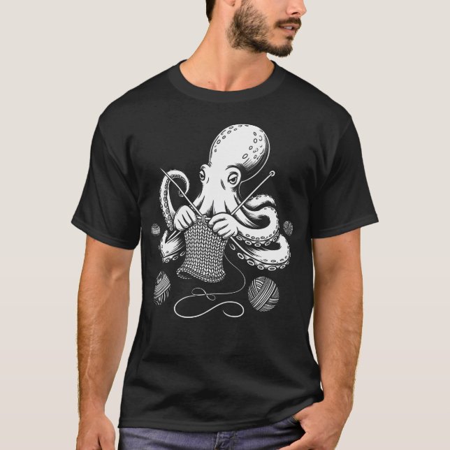 Crochetopus Octopus Häkeln Stricken Garn T-Shirt (Vorderseite)