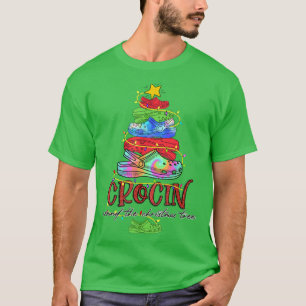 Crocin rund um den Weihnachtsbaum Funny Weihnachte T-Shirt
