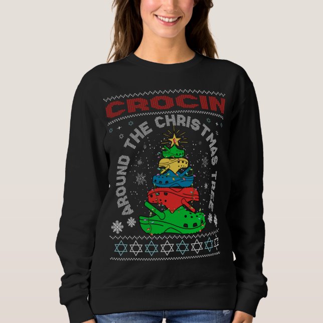 Crocin um den Weihnachtsbaum Sweatshirt (Vorderseite)