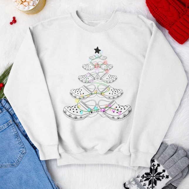 Crocin um Weihnachtsbaum Xmas Lichter Sweatshirt (Von Creator hochgeladen)