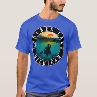 Crocker Lake Kayaking Michigan Sunset T-Shirt
