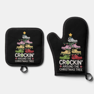 Crockin' um den Christbaum Ofenhandschuh & Topflappen-Set