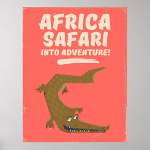 Crocodile Africa Safari Poster! Poster