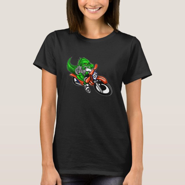 Crocodile Alligator Dirt Bike Motorrad Biker Mot T-Shirt (Vorderseite)