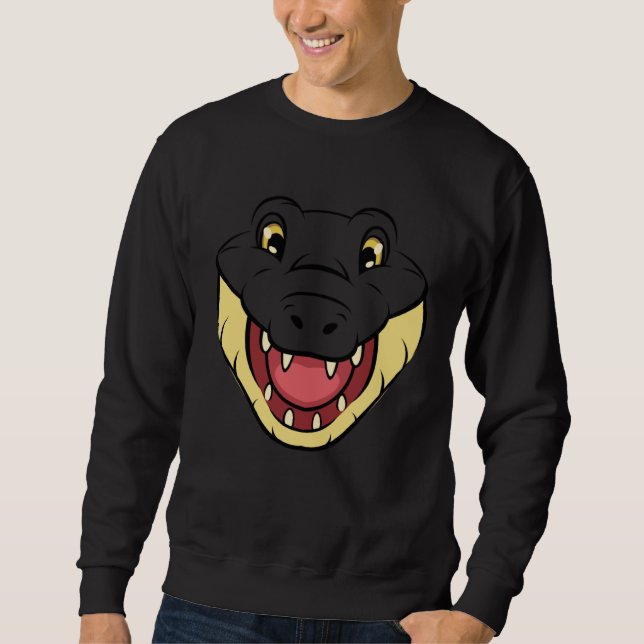Crocodile Alligator Face Reptiles Zoo Animal Herpe Sweatshirt (Vorderseite)