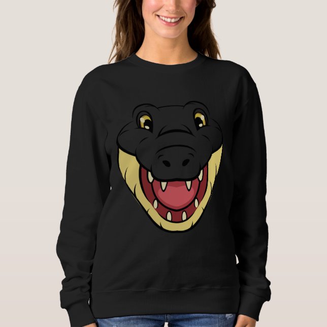 Crocodile Alligator Face Reptiles Zoo Animal Herpe Sweatshirt (Vorderseite)