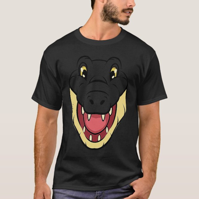 Crocodile Alligator Face Reptiles Zoo Animal Herpe T-Shirt (Vorderseite)